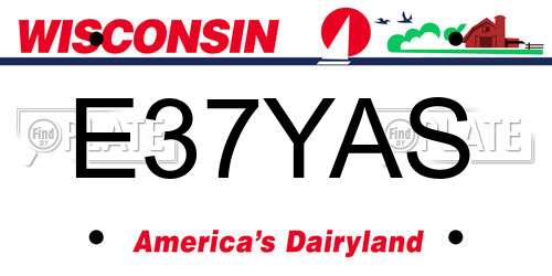 E37YAS Wisconsin License Plate