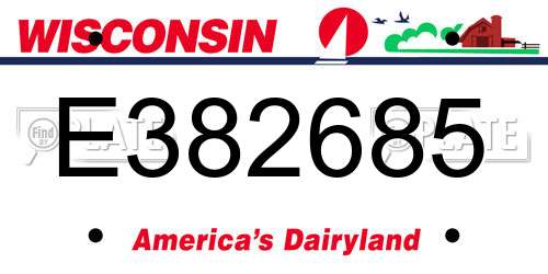 E382685 Wisconsin License Plate