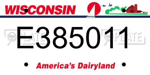 E385011 Wisconsin License Plate