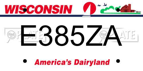 E385ZA Wisconsin License Plate