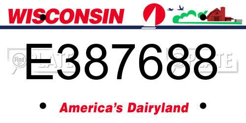 E387688 Wisconsin License Plate