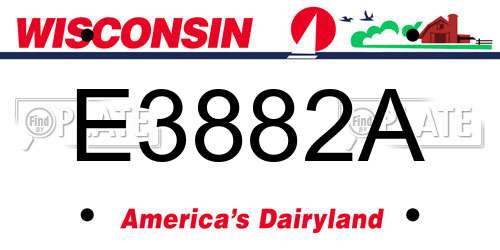 E3882A Wisconsin License Plate