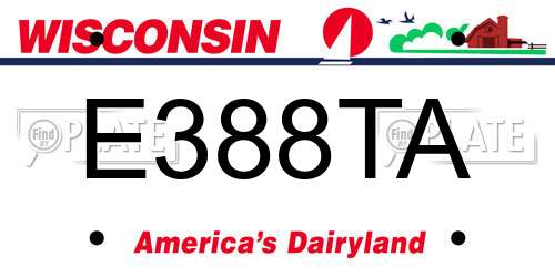 E388TA Wisconsin License Plate