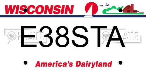 E38STA Wisconsin License Plate