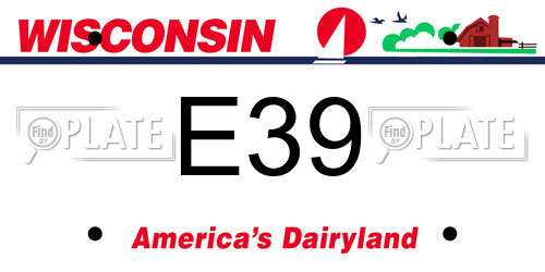 E39 Wisconsin License Plate