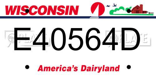 E40564D Wisconsin License Plate