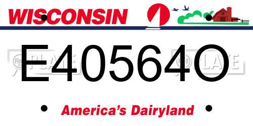 E40564O Wisconsin License Plate