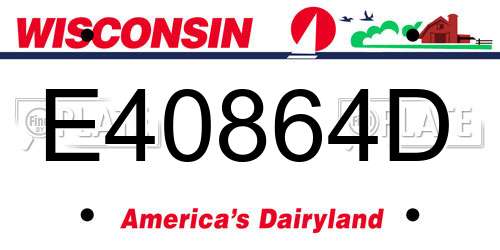 E40864D Wisconsin License Plate