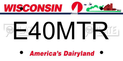 E40MTR Wisconsin License Plate