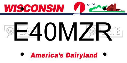E40MZR Wisconsin License Plate