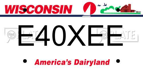 E40XEE Wisconsin License Plate