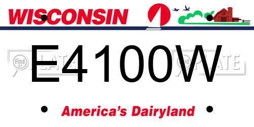 E4100W Wisconsin License Plate