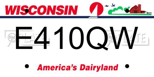E410QW Wisconsin License Plate