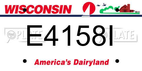 E4158I Wisconsin License Plate