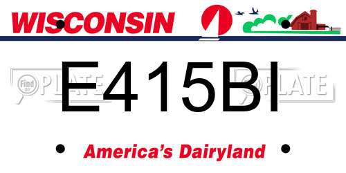E415BI Wisconsin License Plate