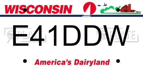 E41DDW Wisconsin License Plate