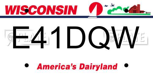 E41DQW Wisconsin License Plate