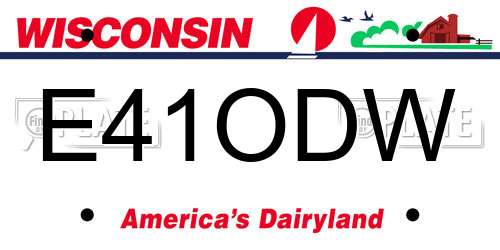 E41ODW Wisconsin License Plate
