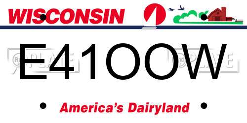 E41OOW Wisconsin License Plate