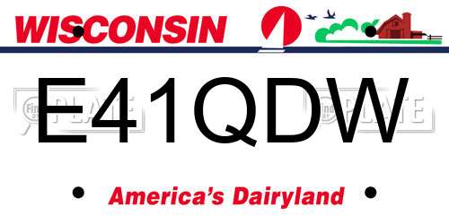 E41QDW Wisconsin License Plate