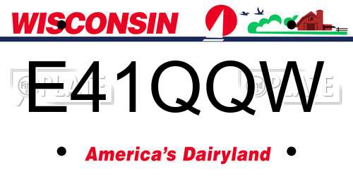 E41QQW Wisconsin License Plate