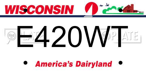 E420WT Wisconsin License Plate