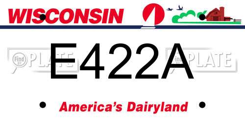 E422A Wisconsin License Plate