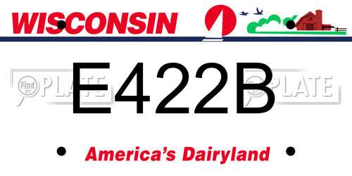 E422B Wisconsin License Plate