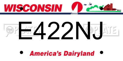 E422NJ Wisconsin License Plate