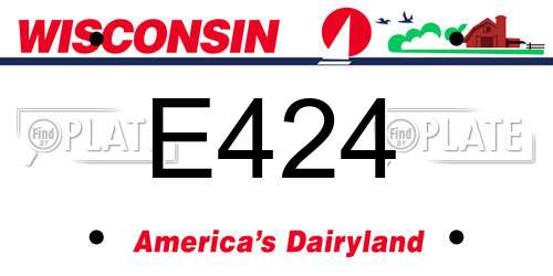 E424 Wisconsin License Plate