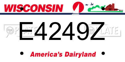 E4249Z Wisconsin License Plate