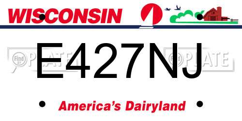 E427NJ Wisconsin License Plate