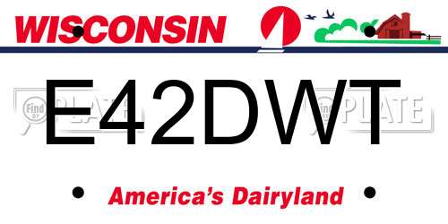 E42DWT Wisconsin License Plate
