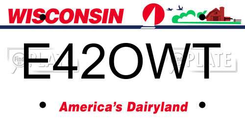 E42OWT Wisconsin License Plate