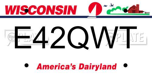 E42QWT Wisconsin License Plate