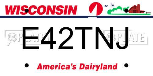 E42TNJ Wisconsin License Plate
