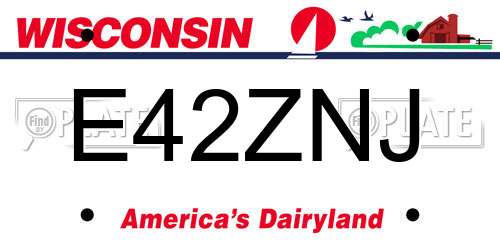 E42ZNJ Wisconsin License Plate
