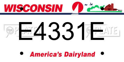 E4331E Wisconsin License Plate