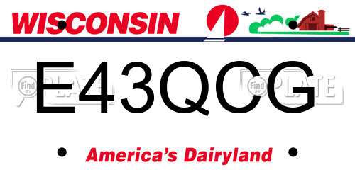 E43QCG Wisconsin License Plate