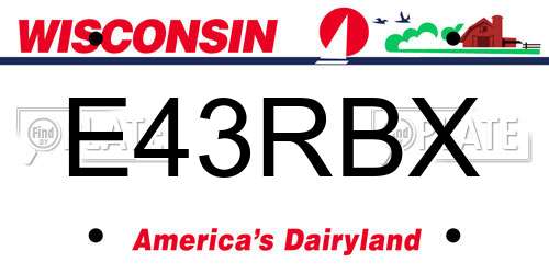 E43RBX Wisconsin License Plate
