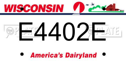 E4402E Wisconsin License Plate