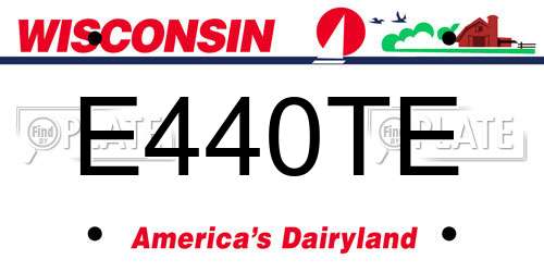 E440TE Wisconsin License Plate