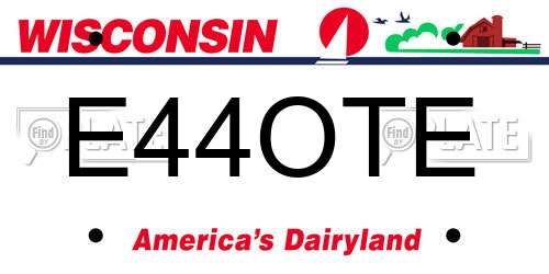 E44OTE Wisconsin License Plate