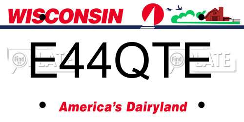 E44QTE Wisconsin License Plate