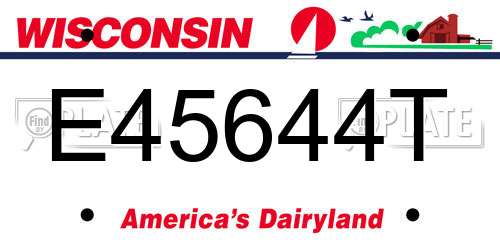 E45644T Wisconsin License Plate