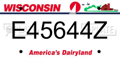 E45644Z Wisconsin License Plate