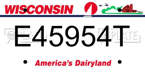 E45954T Wisconsin License Plate