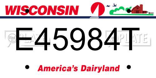 E45984T Wisconsin License Plate