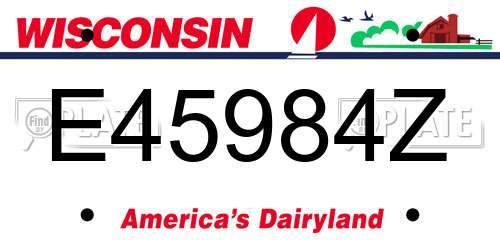 E45984Z Wisconsin License Plate
