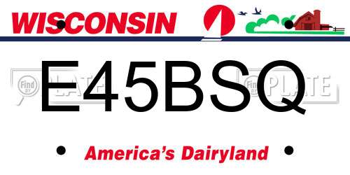 E45BSQ Wisconsin License Plate